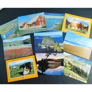 Iceland Vintage Postcards LOT of 10, 1970s Color Travel Scenic Isafjorour Unused